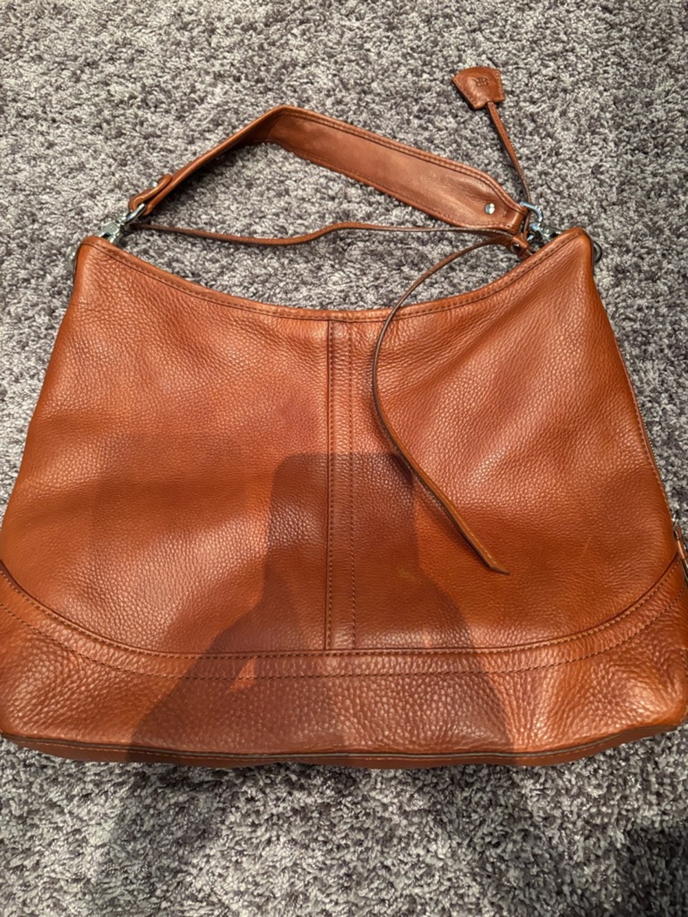 Banana Republic Pebbled Leather Shoulder Bag in Cognac